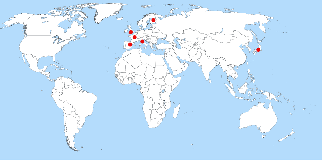 Map with the countries I visited